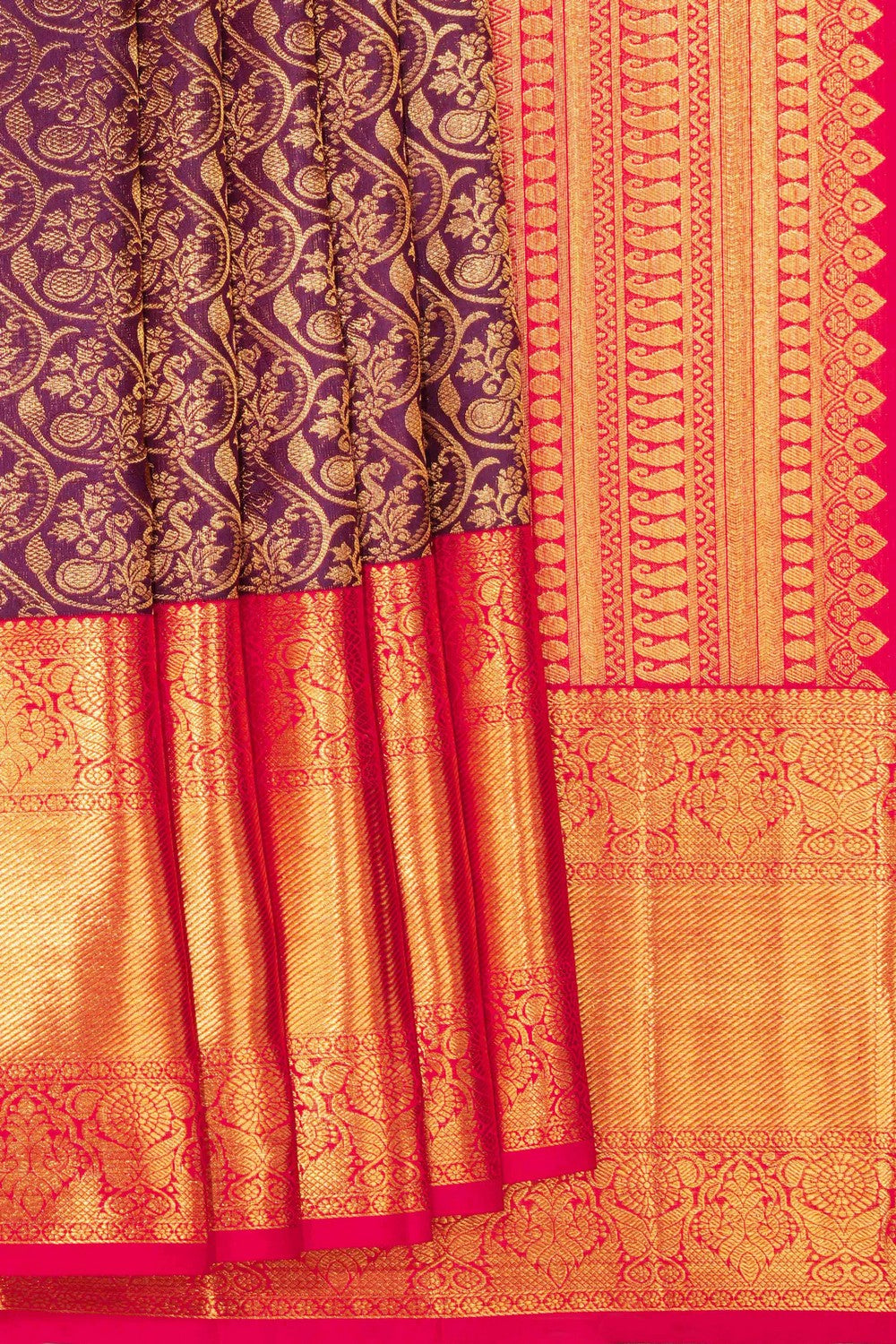 Image of Kanchipattu Brocade Violet Saree